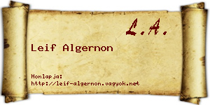 Leif Algernon névjegykártya